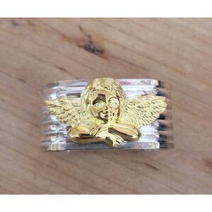 Dept 56 Silver Cherub plated napkin rings